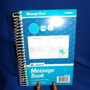 Vintage Adams Phone Message Book - 8.5x5.5 - 2 Per Page - 2 Part Carbon Copy